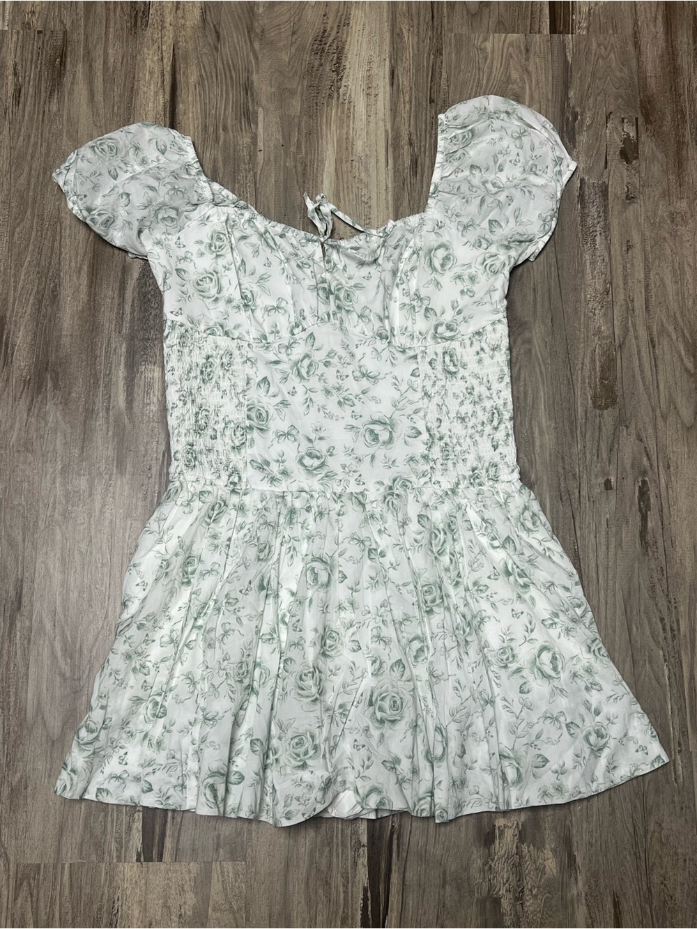 Hollister NWT Sofia Drop Waist Bubble Skort Dress Floral Green Medium M 30"